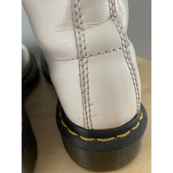 Dr Martens Boots Smooth White Patent Leather Pascal Womens 6 AirWair Docs 1460 - Picture 9 of 13